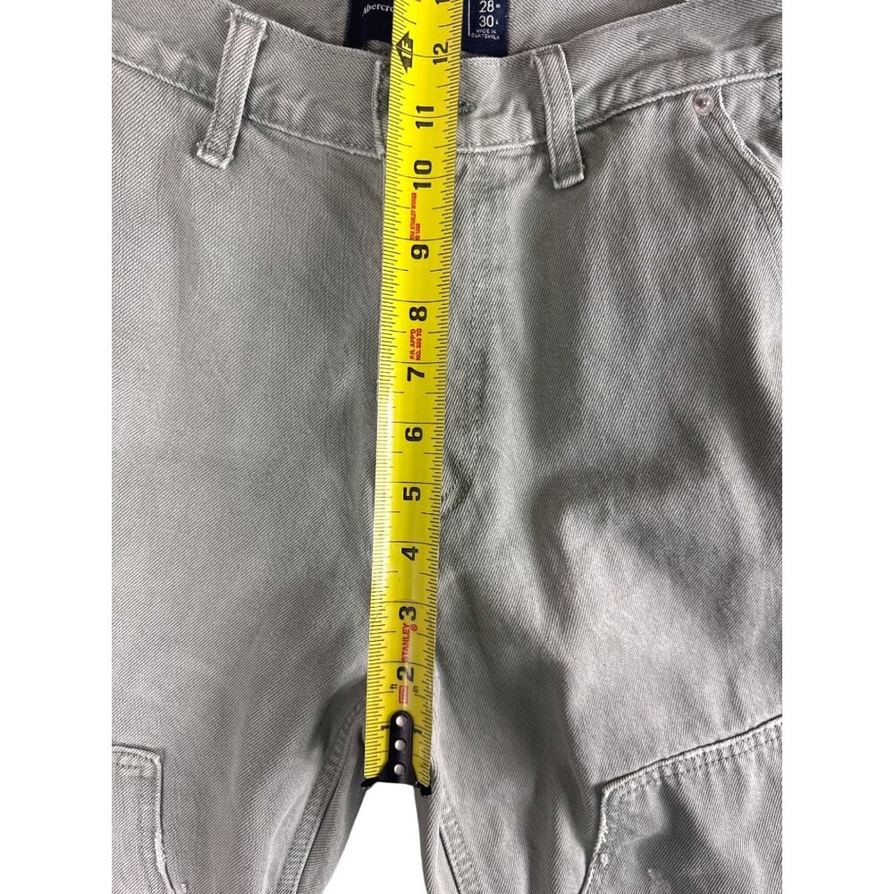Abercrombie & Fitch Men's Pants Light Green Distressed Utility 28x30 Loose Fit - Picture 8 of 11
